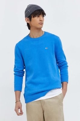 Zdjęcie produktu Tommy Jeans sweter bawełniany kolor niebieski DM0DM18370