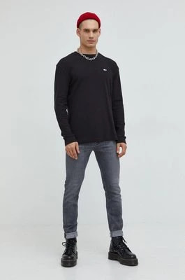 Zdjęcie produktu Tommy Jeans sweter bawełniany męski kolor czarny lekki