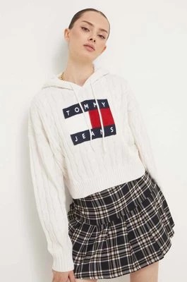 Zdjęcie produktu Tommy Jeans sweter damski kolor beżowy DW0DW16528