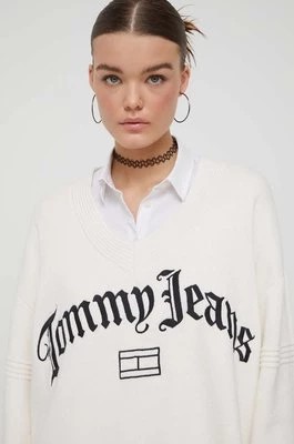 Zdjęcie produktu Tommy Jeans sweter damski kolor beżowy DW0DW16530