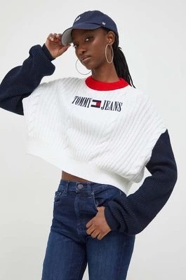 Zdjęcie produktu Tommy Jeans sweter damski kolor beżowy lekki DW0DW17497