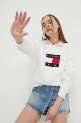 Zdjęcie produktu Tommy Jeans sweter damski kolor biały DW0DW17248