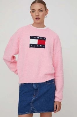 Zdjęcie produktu Tommy Jeans sweter damski kolor różowy DW0DW17248