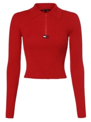Zdjęcie produktu Tommy Jeans Sweter damski z dzianiny Kobiety Sztuczne włókno czerwony jednolity,
