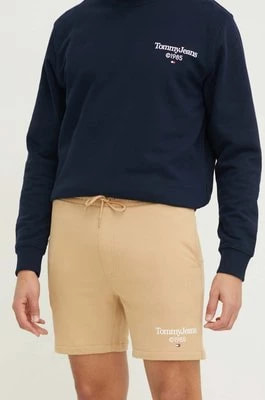 Zdjęcie produktu Tommy Jeans szorty bawełniane kolor beżowy DM0DM19153