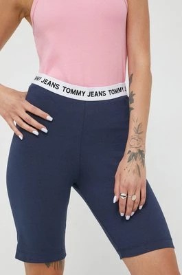 Zdjęcie produktu Tommy Jeans szorty DW0DW13591.9BYY damskie kolor granatowy gładkie high waist