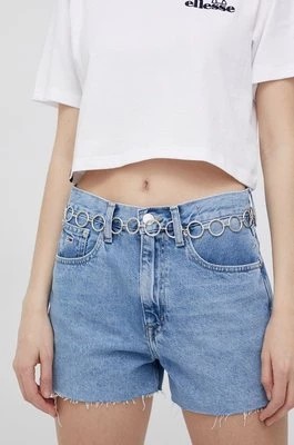 Zdjęcie produktu Tommy Jeans szorty jeansowe bawełniane BF0012 DW0DW12458.PPYY damskie gładkie high waist