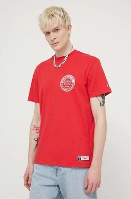Zdjęcie produktu Tommy Jeans t-shirt bawełniany Archive Games męski kolor czerwony z nadrukiem DM0DM19545