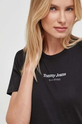 Zdjęcie produktu Tommy Jeans t-shirt bawełniany damski kolor czarny DW0DW17359