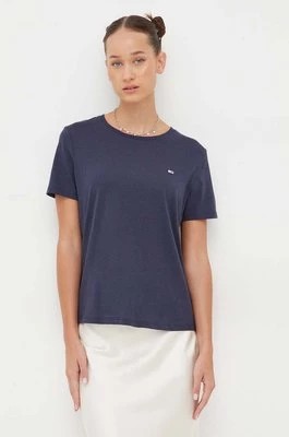 Zdjęcie produktu Tommy Jeans t-shirt bawełniany damski kolor granatowy
