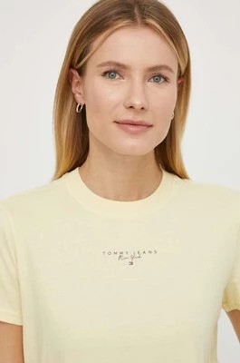 Zdjęcie produktu Tommy Jeans t-shirt bawełniany damski kolor żółty DW0DW17828