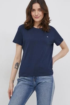 Zdjęcie produktu Tommy Jeans t-shirt bawełniany kolor biały DW0DW11459