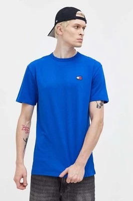 Zdjęcie produktu Tommy Jeans t-shirt bawełniany kolor niebieski z aplikacją