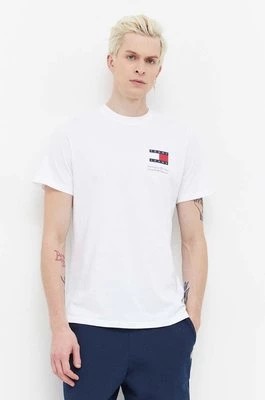 Zdjęcie produktu Tommy Jeans t-shirt bawełniany męski kolor biały z nadrukiem DM0DM18263
