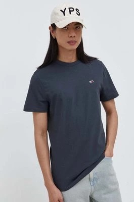 Zdjęcie produktu Tommy Jeans t-shirt bawełniany męski kolor szary gładki DM0DM09598