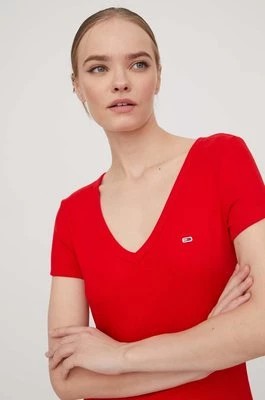 Zdjęcie produktu Tommy Jeans t-shirt damski kolor czerwony DW0DW17385