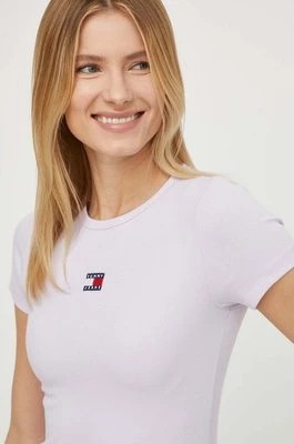 Zdjęcie produktu Tommy Jeans t-shirt damski kolor fioletowy DW0DW17881
