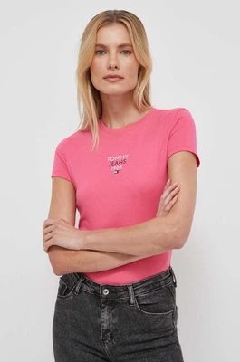 Zdjęcie produktu Tommy Jeans t-shirt damski kolor różowy DW0DW17357