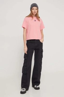 Zdjęcie produktu Tommy Jeans t-shirt damski kolor różowy DW0DW17391