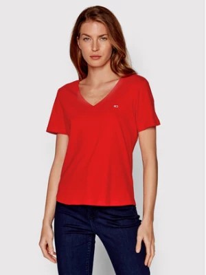 Zdjęcie produktu Tommy Jeans T-Shirt DW0DW14617 Czerwony Slim Fit