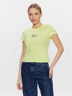 Zdjęcie produktu Tommy Jeans T-Shirt Essential Logo DW0DW15441 Zielony Regular Fit