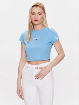 Zdjęcie produktu Tommy Jeans T-Shirt Essential Logo DW0DW15444 Błękitny Regular Fit
