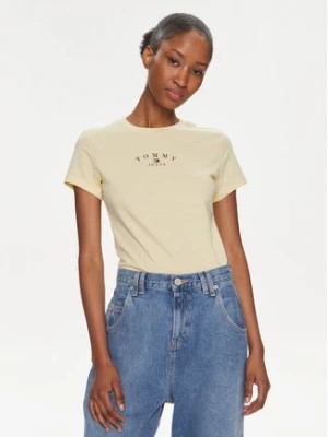Zdjęcie produktu Tommy Jeans T-Shirt Essential Logo DW0DW18140 Żółty Slim Fit