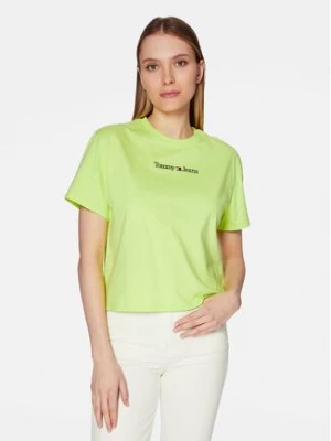 Zdjęcie produktu Tommy Jeans T-Shirt Serif Linear DW0DW15049 Zielony Regular Fit