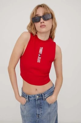 Zdjęcie produktu Tommy Jeans top damski kolor czerwony DW0DW17530