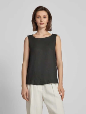 Zdjęcie produktu Top bluzkowy z lnu w jednolitym kolorze Christian Berg Woman
