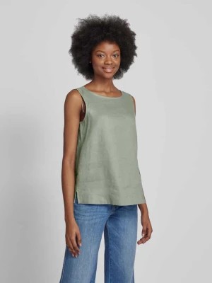 Zdjęcie produktu Top bluzkowy z lnu w jednolitym kolorze Christian Berg Woman