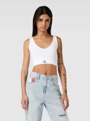 Zdjęcie produktu Top na ramiączkach krótki z detalem z logo Calvin Klein Jeans