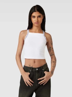 Zdjęcie produktu Top na ramiączkach krótki z nadrukiem z logo Calvin Klein Jeans