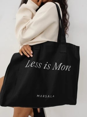 Zdjęcie produktu Torba typu shopper bag czarna z haftem large size LESS IS MORE Marsala
