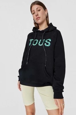 Zdjęcie produktu Tous bluza damska kolor czarny z kapturem z nadrukiem