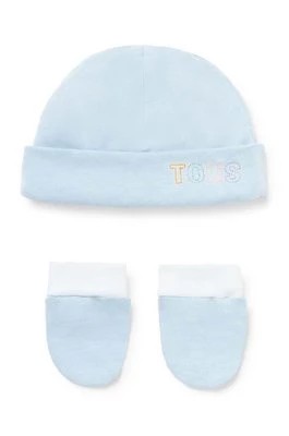 Zdjęcie produktu Tous czapka i rękawiczki dziecięce kolor niebieski z cienkiej dzianiny bawełniana