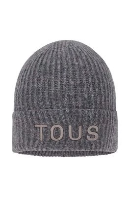 Zdjęcie produktu Tous czapka z domieszką wełny kolor szary z grubej dzianiny 2001949548