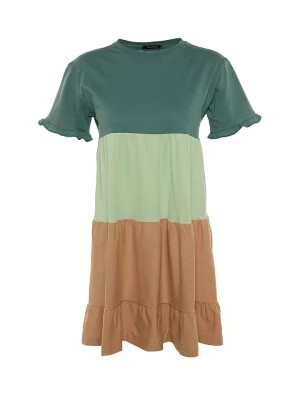 Zdjęcie produktu trendyol Sukienka w kolorze zielono-beżowym rozmiar: M