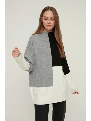 Zdjęcie produktu trendyol Sweter w kolorze szaro-czarno-białym rozmiar: S