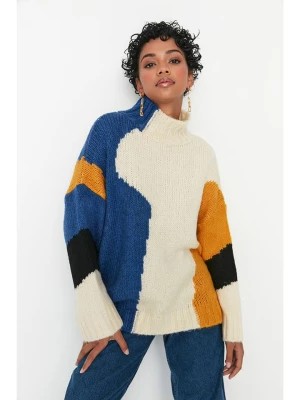 Zdjęcie produktu trendyol Sweter w kolorze żółto-niebiesko-beżowym rozmiar: M