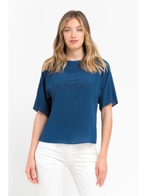 Zdjęcie produktu Trussardi Jedwabna bluzka w kolorze niebieskim rozmiar: 40