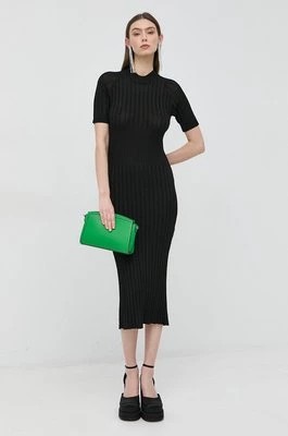 Zdjęcie produktu Trussardi sukienka kolor czarny maxi dopasowana
