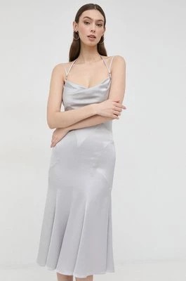 Zdjęcie produktu Trussardi sukienka kolor szary midi prosta