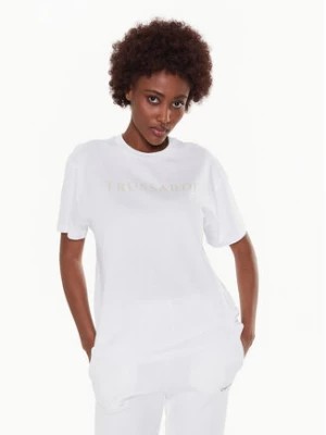Zdjęcie produktu Trussardi T-Shirt Lettering Print 56T00565 Biały Regular Fit