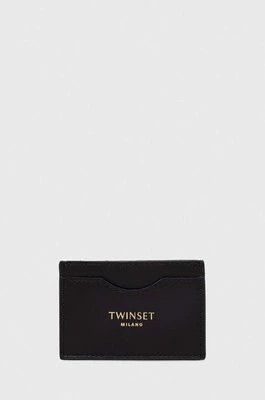 Zdjęcie produktu Twinset etui na karty skórzane kolor czarny