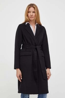 Zdjęcie produktu Twinset płaszcz wełniany kolor czarny przejściowy