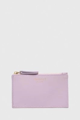 Zdjęcie produktu Twinset portfel skórzany damski kolor fioletowy