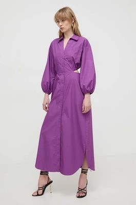 Zdjęcie produktu Twinset sukienka bawełniana kolor fioletowy maxi prosta