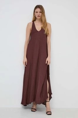 Zdjęcie produktu Twinset sukienka kolor brązowy maxi oversize
