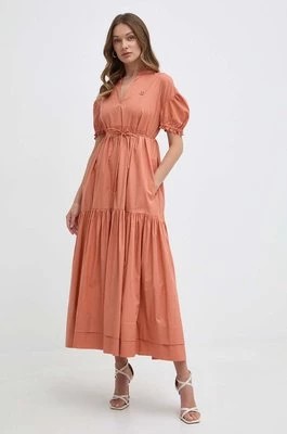 Zdjęcie produktu Twinset sukienka kolor pomarańczowy maxi rozkloszowana